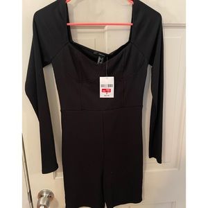 NWT black long sleeve romper